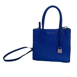 Michael Kors Mercer Leather Messenger Electric Blue